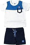 SSC Napoli P19i1n90620 Infant-T-Shirt mit Shorts, Unisex, für Kinder, Weiß, 6 M