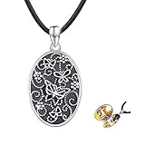 Medaillon Kette 925 Sterling Silber Schmetterling Foto Medaillon Kette Amulett zum öffnen für Bilder Oxidiert Schmetterling Medaillon Foto Kette für Damen Mutter T