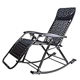 YYSS Gartenschaukelstuhl Klappstühle Liegestuhl Verstellbare Kopfstütze Liege Outdoor Liegestuhl Schaukel Strand Terrasse Liege max. 250kg