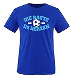 Comedy Shirts - Hamburg - DIE Raute - IM Herzen - Kinder T-Shirt - Royalblau/Weiss-Blau Gr. 152-164