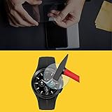 EnWi | 2x Panzer-Schutz-Folie 9H Display-Schutz-Folie für Samsung Galaxy Watch4 Classic 42mm LTE
