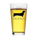 Drinking Divas - It's Been a Long Day - Dackel, lustiges Bierglas, perfekt als Vatertagsgeschenk, Wiener Hund, Biergeschenk, Hunde-Bier, Geschenk für Papa Opa - 473 ml G