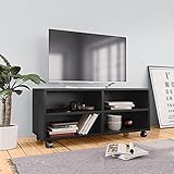 Susany TV-Schrank mit Rollen Lowboard Fernsehtisch TV Möbel Fernsehschrank Sideboard HiFi-Schrank Schwarz 90×35×35 cm Spanp