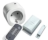 Intertechno Funk Abluftsteuerung 3000W Power Stecker IT-3000, Handsender, Fensterkontakt Schalter DFM-1000 mit Anschlussmöglichkeit für Externkontak