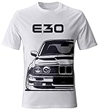 E30 M3 Motorsport T-Shirt - - Tuning Drift Old School (L, Weiß)