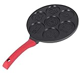 Nephit Pfannkuchen Hersteller - Antihaft Pfannkuchen Pfanne Grill Pfanne Crepe Maker 7 Form Pfannkuchen mit Silikon Griff, Schwarzes T