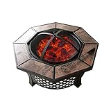 LIXIAOHONGG Holzkohlegrill Grill Faltbar Feuer-Grube Bowl Hof Octagonal Keramik Grill Tisch Charcoal Außen Grill Herd Haushalt Innen Heizung B