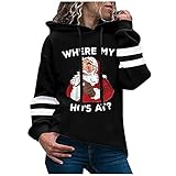 Eaylis Damen Lässiges bedrucktes Langarm-Kapuzen-Sweatshirt, Freizeit Langarmshirt Pullover Teddy-Fleece Plüsch Kapuzenpullover Pulli Streetwear Langarm Sweatshirt H