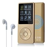 COVVY 8GB(Support bis zu 64GB SD Speicherkarte) Tragbare MP3 Musik Player 70 Stunden Musik Playback Lossless Sound Hi-Fi MP3 Player (Gold)