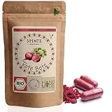 SPINTZ Bio Rote Bete Kapseln - hochdosierte gemahlene Rote Beete Tabletten - 720mg Pulver aus biologischem Anbau pro Kapsel - vegan, natürlich - Superfood | plastikfrei verpackt (360Stk.)