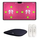 WANGT Tanzmatte, Kinder Tanzmatte Tanzmatte für TV Doppeltanzmatte leuchten Tanzmatte Tanzmatte Spiel Fitness Tanzmatte Zwei Gamepads Kinder und Erwachsene,R