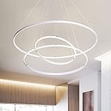 Chents Leuchter-LED verdunkelnde Leuchter-Deckenbeleuchtung modernes kreisförmiges hängendes Licht personifizierte kreative DREI Ring-Decken-Befestigungs-80W LED integrierte Lichtquelle einschließ
