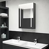Tidyard Spiegelschrank Bad mit LED-Beleuchtung & 3 Ablagen Badezimmer Hängeschrank Badspiegel Badschrank mit Spiegel 50x13x70 cm G