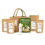 HANSE PRO Geschenk-Set Meine Hausmittel zum Selbermachen I Natron I Soda I Essig I Zitronensäure I Kernseife I Nachhaltige Geschenke I mit praktischer Jute-Tasche (mit Buch)