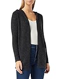 VERO MODA Damen Kapuzen-Strickjacke Cardigan VMDoffy 10235948 Black Mel M