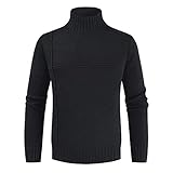 QWERD Herren Rollkragen Pullover Langarmshirt Feinstrick Sweater Rollkragen Freizeit Slim fit Basic Männer Pullover Herren Rollkragenpullover Strickpullover Warme Rollkragen Turtleneck Sweater S-3XL