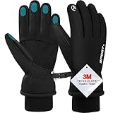 wasserdichte Warm Winterhandschuhe, 3M Herren Damen Warm Touchscreen Handschuhe Skihandschuhe Kältebeständig Thermische für Herren und Damen, Fahrradhandschuhe Unisex für Snowboarden, M