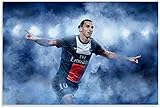 BOYLUCK Poster Und Gedruckte Zlatan Ibrahimovic Fußballspieler Stürmer für Veranda Dekor Leinwand Malerei Wandkunst Bilder 23.6'x35.4'(60x90cm) Kein R