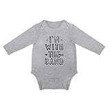 DKISEE Baby-Body mit der Aufschrift 'I'm with The Band', langärmelig, hellgrau, 3-6 Monate, o662t8ro7s8