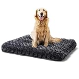 Ultraweiches Plüsch-Hundebett mit Wirbel-Design, Premium Haustierbett Kissen L-120x74x11cm Hundekäfig-Matratze, waschbar Hund Schlafen beruhigendes Kissen für H