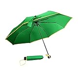 Super Mini Regenschirm mit Abdeckung – grün – kompakt, faltbar und tragbar – leicht manuell zu öffnen – perfekt für regnerische Tage – trocknet sehr schnell – ideal für R