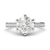 LANDA JEWEL Damen Unisex Kinder - 0,925 Sterling-Silber 925 Runder Brilliantschliff Hochfeines Weiß +/River (D) Diamant de synthè