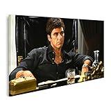 Bild Bilder auf Leinwand Pacino Scarface Kult Film Tony Montana Wandbild Poster Leinwandbild PacinoV2