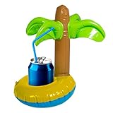 cama24com Getränkehalter Palme mit Insel aufblasbar 1 Stück Pool-Party Badespaß mit Palandi® Stick