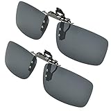 SPLAKS Sonnenbrille Aufsatz 2-Stück Clip on Polarisiert Clip polarisierte Sonnenbrille Flip up Sonnenbrille Clip Gegen Licht für Unisex Frauen und Männer Brillenträger(2er Schwarz)