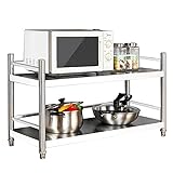 GGBOY Edelstahltisch, Edelstahlregal Mit Zaun, Arbeitstisch Für Die Küchenvorbereitung, Gewerbliche Und Private Anwendung