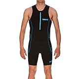 arena Herren Wettkampf Triathlon Oberteil Powerskin ST (Perfekte Kompression, Weniger Wasserwiderstand), Black-Turquoise (55), L