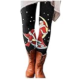 ROERDTRY Weihnachtsdruck Leggings Freizeithose Weihnachtshose Trousers Bedruckt Sport Leggings Weihnachtshosen Yoga Leggings Weihnachts Sportleggins Yogahose Laufhose Leggings Weihnachtshose D