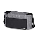 SONARIN Wasserdichte Kinderwagen Organizer Tasche Baby Wickeltasche, Umhängetasche,Satchel Tasche, Große Kapazität für iPhone, Windeln, Spielzeug und Zubehör,100% GARANTIE,Ideal Geschenk(Grau)