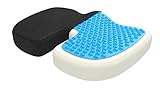 bonmedico Orthopädisches Sitzkissen mit Gel, Memory Foam Stuhlkissen zur Steißbein-Entlastung für Büro, Home Office, Rollstuhl & Auto, Druckentlastend z.B. bei Dekubitus, Larg