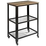 IBUYKE Servierwagen, Küchenregal, Rollwagen, Küchenregal auf 4 Rollen, Stahlgestell, 3 Ablagen, für Küche und Wohnzimmer, Industrie-Design, 60x40x81cm, TMJ011Y