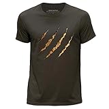 Stuff4 Herren/groß (L)/Dunkelbraun/Rundhals T-Shirt/Tier Klaue H