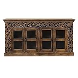 Sideboard Balin indische TV-Kommode aus Mangoholz im rustikalen Design Oriental Antik Natur Braun 175