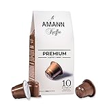 AMANN Kaffee Premium Lungo Kapseln l Nespresso®* kompatibel | Kaffeekapseln mit 100% feinster Hochland Arabica Mischung I voller Körper und elegante Säure I Stärke 2 (10 Kapseln)