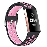 Gransho Silikon Uhrenarmband kompatibel mit Fitbit Charge 4 / Charge 3 SE/Charge 3 / Charge 3 Special Edition, Ersatzarmband Sportarmband Uhr Zubehör (Pattern 15)