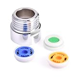 sfadf Wassersparer Für Dusche, Brause Durchflußbegrenzer, Mengenregelventil, Drossel-Duschmengenregler, 4-teilige Kombination HA-Serie Kopfbrause 4 Punkte (1/2') Adapter Für Spezielles D