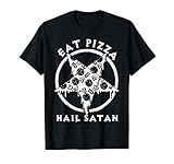Eat Pizza Hail Satan Shirt Occult Satanic Lucifer Gift Men T-S