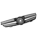 YRRC-ZT Auto Vorderen Stoßfänger Grille, Glanz Schwarz W209 Diamant Stil Grill Grille Für CLK 320 500 W209 2003-2009