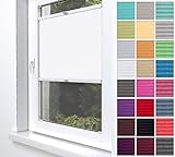 Home-Vision® Premium Plissee Faltrollo ohne Bohren zum Kleben Innenrahmen Blickdicht Sonnenschutz Jalousie für Fenster & Tür (Weiß, B60 x H200cm)
