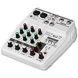 FYZBXTS. Soundkarten-Mischpult Digitale 4 Kanäle Bluetooth O Mixer USB-Eingang 48v Power for Musikaufzeichnung