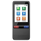 Intelligentes Sprachübersetzer-Gerät, Echtzeit, Zwei-Wege-Offline-Sprache/Text, WiFi, 6,1 cm (2,4 Zoll), IPS-Touchscreen, Sprachübersetzer, unterstützt 75 Sprachen für Reisen im Ausland, Schw
