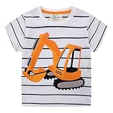 Unisex Baby T-Shirt Baumwolle Süß Karikatur Tier Muster Tops für 1-7 Jahre Alt (2-3 Jahre, H Oranger Bagger)