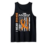 I Wear Orange For Myself Leukemia Cancer Awareness Flag Tank Top