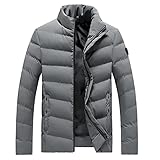 NSXKB. Männer Winterjacke Herren Baumwolle Gepolsterte Outwear Männliche Mantel Freizeit Baseball Jacken Schnee Windjacke (Color : Gray, Size : 6XL Code)