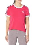 adidas Originals Damen 3-Stripes Tee T-Shirt, Power Pink/Weiß, XX-S