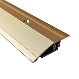 ZAQI Rollstuhlrampe Auffahrrampen Rampe Vloer Overgangsstrip Aluminium, Verloopfluit met klikrail, Drempels Helling voor binnen balkondeur: (Color : Gold, Size : Length 1.4m/55)